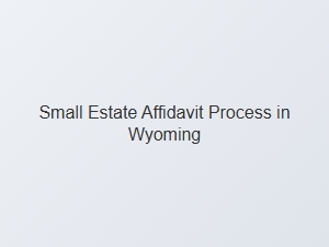 Small Estate Affidavit Process in Wyoming Required Documentation
