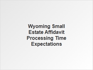 Wyoming Small Estate Affidavit Processing Time Expectations